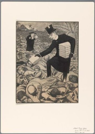 Design for a political cartoon on missionary work