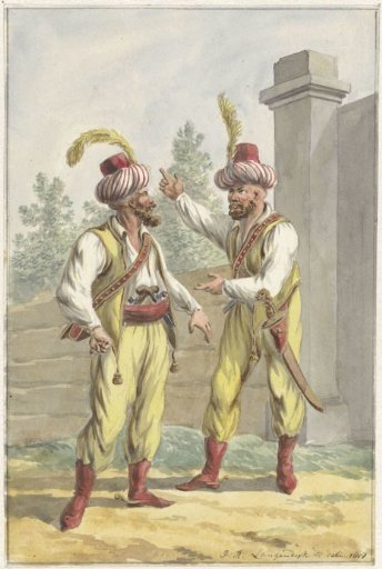 Two guardsmen of King Louis Napoleon with turbans