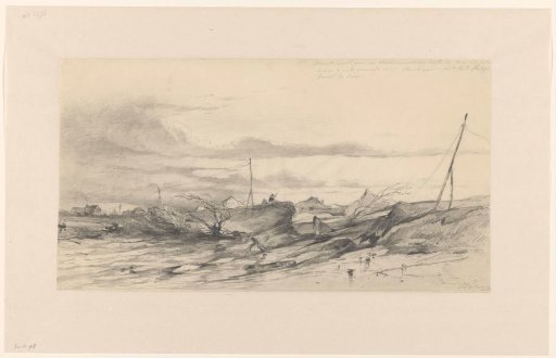 Breach of the Westervoort dike in the night of 5-6 March 1855 Arnhem, visible from the Felpsbroek