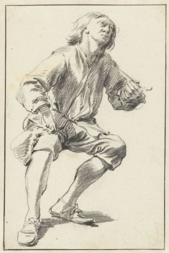 Sitting man smoking a pipe