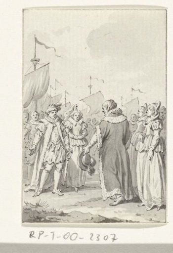 Duke Albrecht of Bavaria receives King Henry IV of England with his daughter Blanca at Dordrecht, 1403