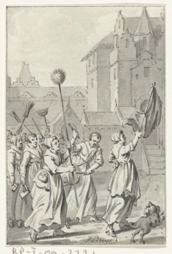 Trijn Leemput marches with Utrecht women to demolish Castle Vredenburg, February 1577
