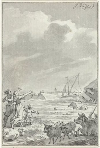 A flood in the vicinity of Amsterdam (or Zaandam), 15 November 1775