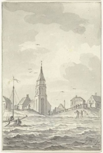 Extremely high water level at Scheveningen, December 1790