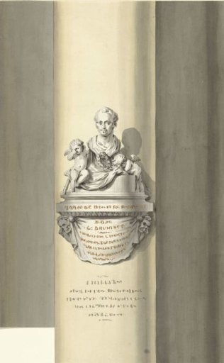 Design for a monument for C. Brunings: a bust