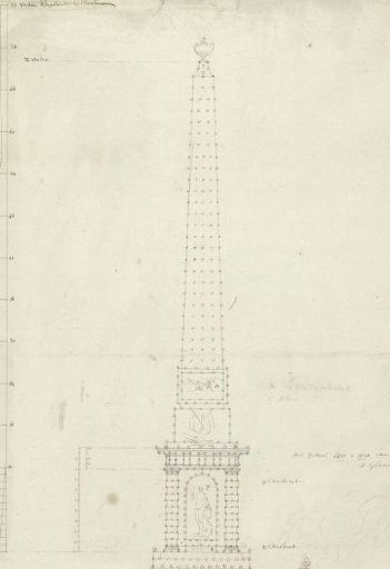 Design for an obelisk for the monument for the National celebration of the peace of 17 December 1799