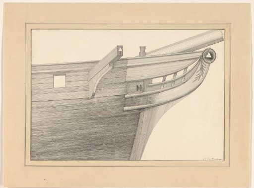 Design for the decoration of the bow of the frigate Delta