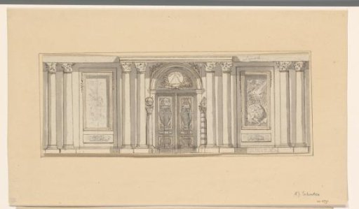Design for a Wall Decoration with Symbols of Charity (Virtue)
