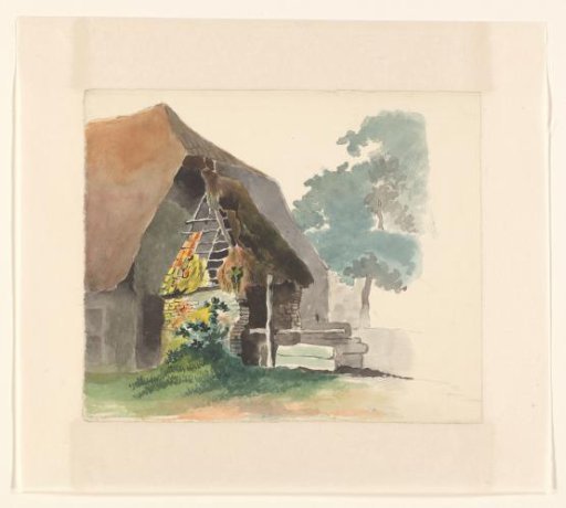 Farmhouse with dilapidated front house