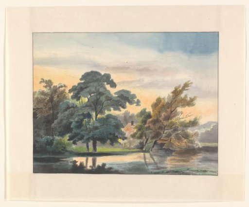 Landscape with trees on a water's edge