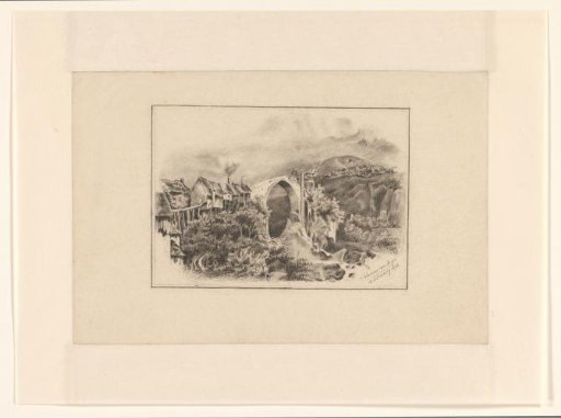 Mountain Landscape with Stone Bridge
