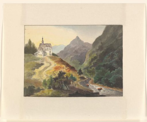 Mountain Landscape with a Church by a River
