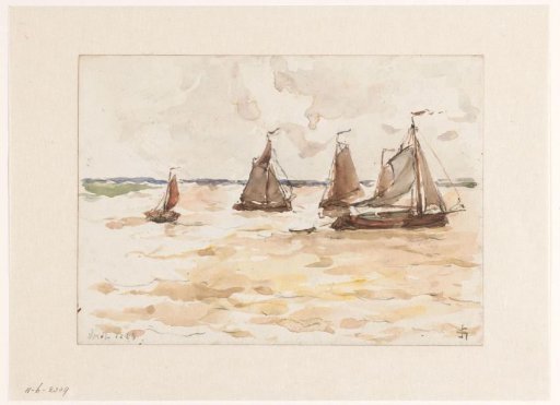 Fishing boats on a river