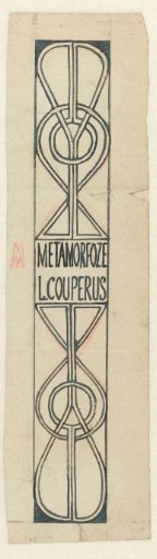 Design for a book spine for: Louis Couperus, Metamorphosis, 1897