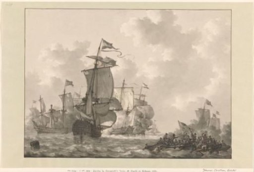 Naval battle at Kamperduin, 1797