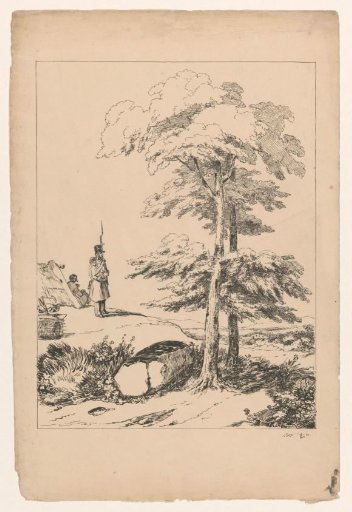 Landscape with a sentry soldier before a tent