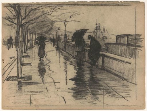 Rain, Thames Embankment, London