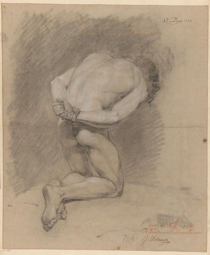 Kneeling male nude seen from the back (1st prize 1766)