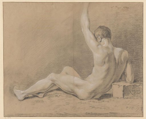 Seated male nude, seen from the back (1st prize 1769)