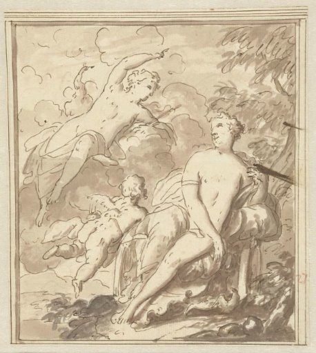 Juno with Venus in her chariot with Cupid