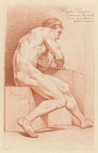 Seated male nude, seen from the side (1st prize 1772)