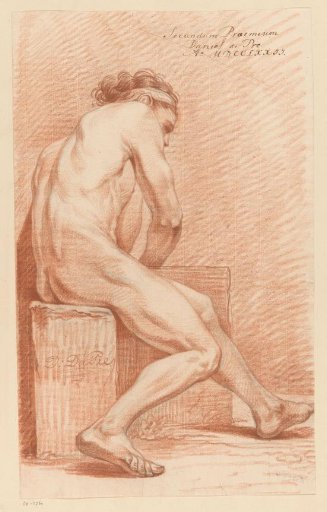 Seated male nude, seen from the side (2nd prize 1772)