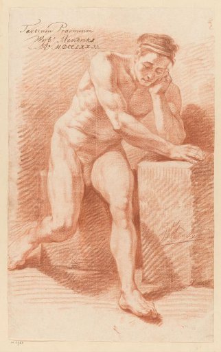 Seated male nude, seen from the front (3rd prize 1772)