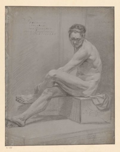 Seated male nude, seen from the side (2nd prize 1775)