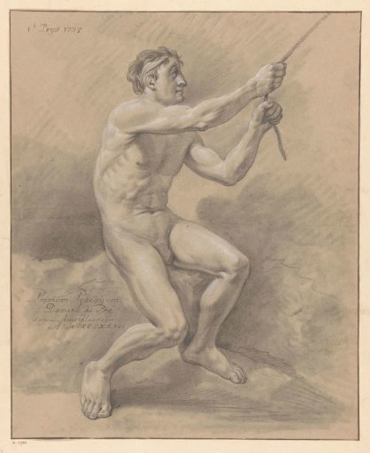 Seated male nude, seen from the side (1st prize 1777)