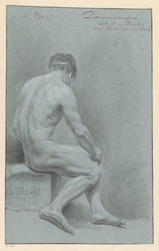 Seated male nude, seen from the back (2nd prize 1777)