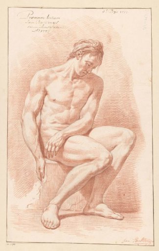 Seated male nude, seen from the front (3rd prize 1777)