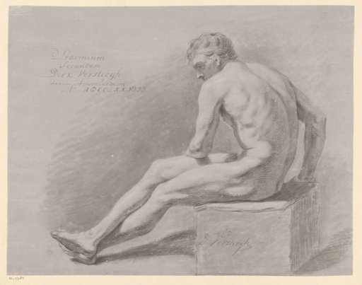 Seated male nude, seen from the side (2nd prize 1778)