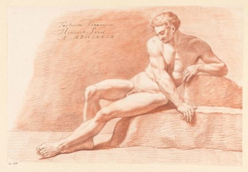 Seated male nude, seen from the front (3rd prize 1779)