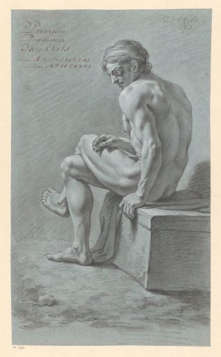 Seated male nude, seen from the back (1st prize 1781)