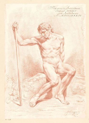 Seated male nude, seen from the front (2nd prize 1782)