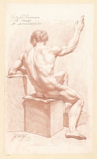 Seated male nude viewed from the back (3rd prize 1783)