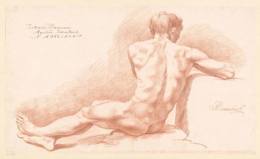 Seated male nude, viewed from the back (3rd prize 1784)