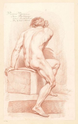 Seated male nude, viewed from the back (1st prize 1785)