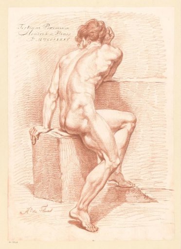 Seated male nude, viewed from the back (3rd prize 1785)