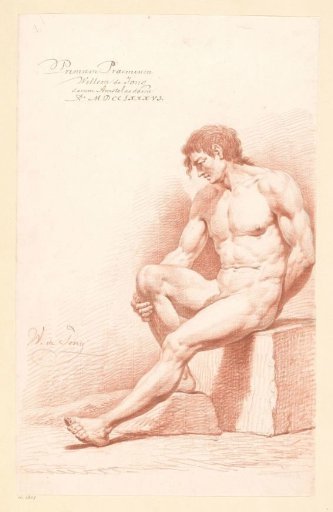 Seated male nude, seen from the front (1st prize 1786)