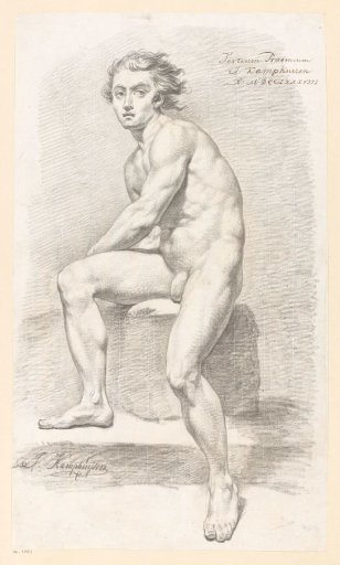 Seated male nude, seen from the front (3rd prize 1788)