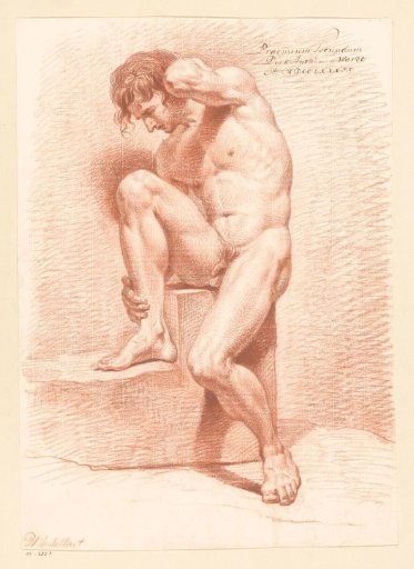 Seated male nude, seen from the front (2nd prize 1789)