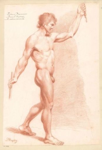 Standing male nude, seen from the side (3rd prize 1789)