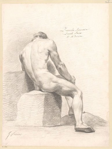 Seated male nude, seen from the back (2nd prize 1790)