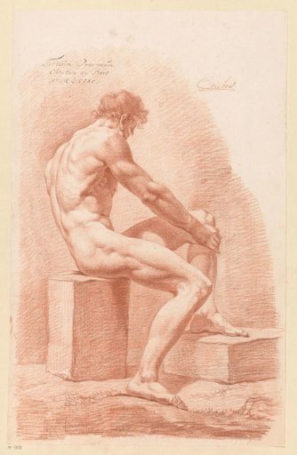 Seated male nude, seen from the side (3rd prize 1790)