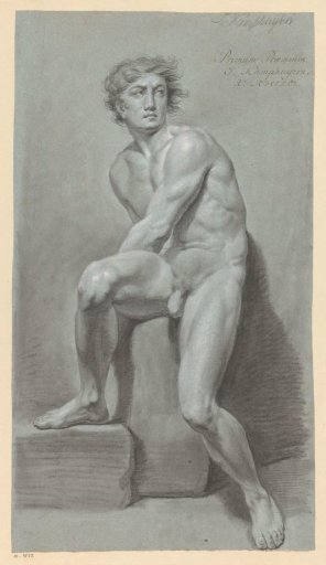 Seated male nude, seen from the front (1st prize 1791)