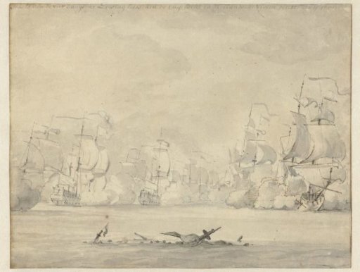 Battles during the first day of the Four Days' Battle, 1666