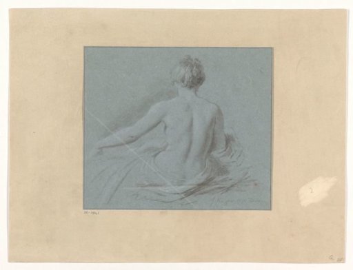 Seated female nude, seen from the back