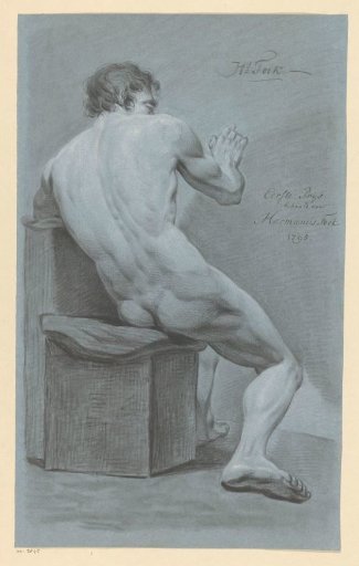 Seated male nude, seen from the back (1st prize 1795)