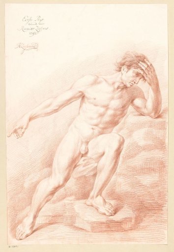 Seated male nude, seen from the front (1st prize 1797)
